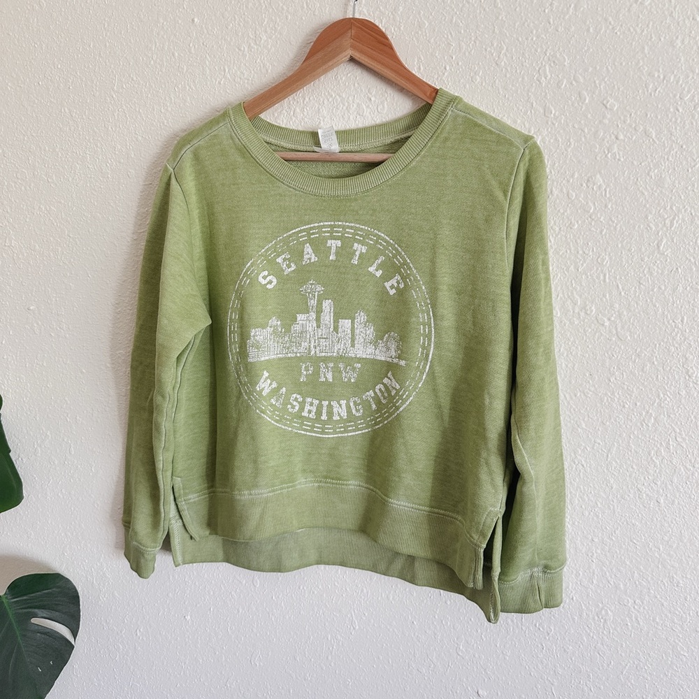 Green Seattle Graphic Sweatshirt